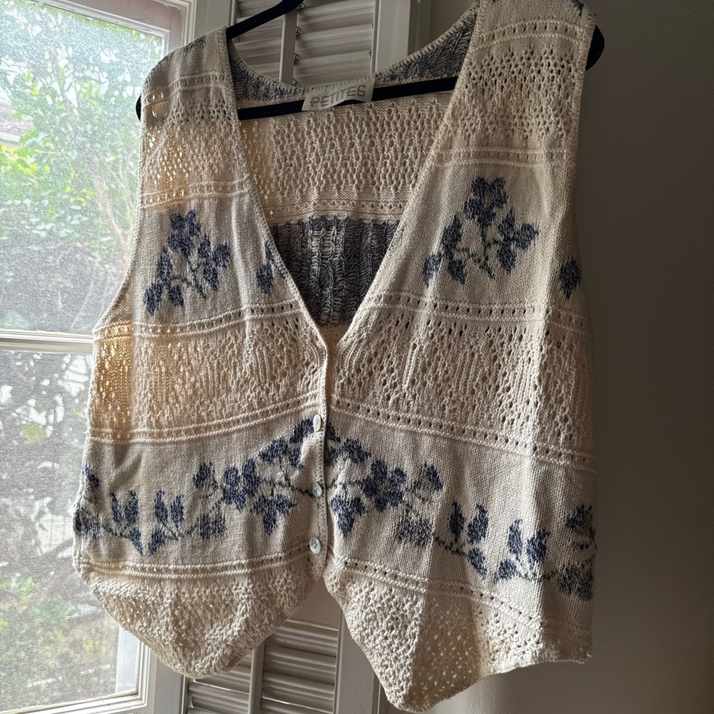 Vintage Cotton Floral Lace Vest
